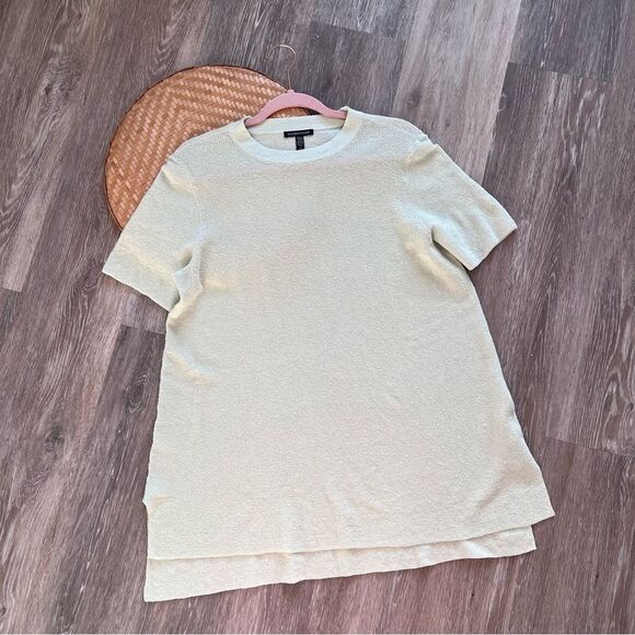 Eileen fisher MIST green organic linen blend honey comb‎ knit top women’s M - Picture 2 of 7